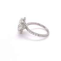 3.17 ct EGL Certified Oval Cut Diamond Halo Engagement Ring in 18k White Gold