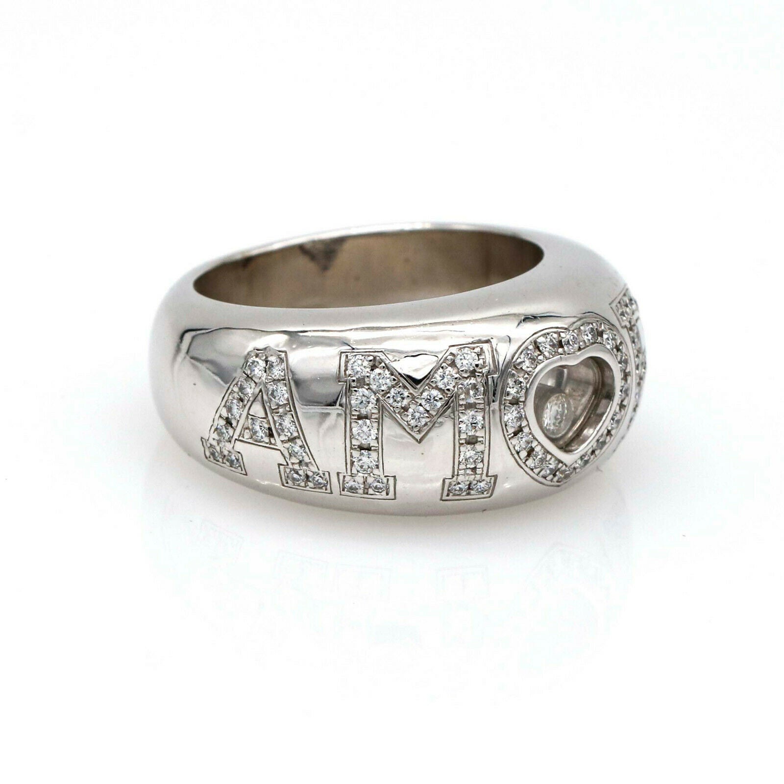 Chopard Amore Happy Diamond Band Ring in 18k White Gold