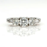 1.45 cttw Diamond Three-Stone Engagement Ring in Platinum