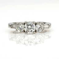 1.45 cttw Diamond Three-Stone Engagement Ring in Platinum