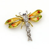 Dragonfly Brooch with Enamel and Diamonds in 18k Yellow White Gold