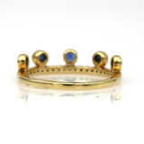 Khai Khai Blue Sapphire Crown Ring in 18k Yellow Gold