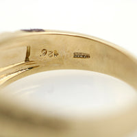 Men's Blue Sapphire Statement Ring in 14k Yellow Gold