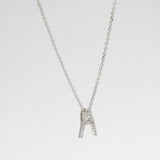 Initial Letter A Diamond Pendant Necklace in 14k White Gold (.40 tcw)