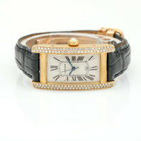 Cartier Tank Americaine 18k Yellow Gold Diamond Automatic Watch with Box