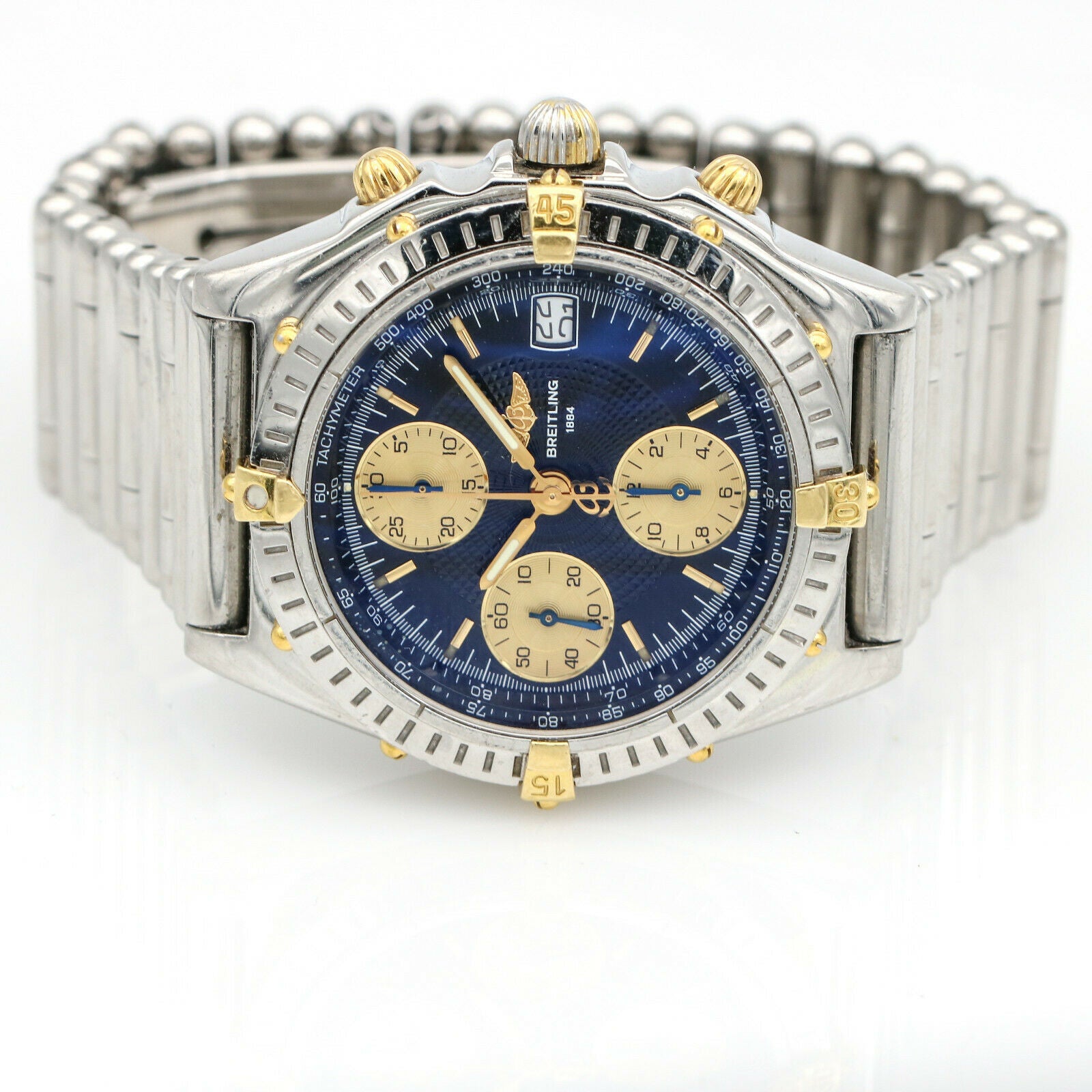 Breitling Chronomat Rouleaux B13060 Blue Dial Men's Watch with Bullet Bracelet
