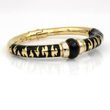 SOHO 18k Yellow Gold Zebra Bangle Bracelet with Black Enamel