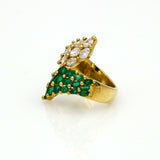 6.00 ct Colombian Emerald and Diamond Bypass Ring in 18k Yellow Gold