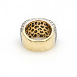Women's 5ct Pave Diamond Wide Band Statement Ring in 18k Yellow Gold