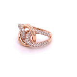 House of Baguettes Interlocking Links Ring in 14k Rose Gold