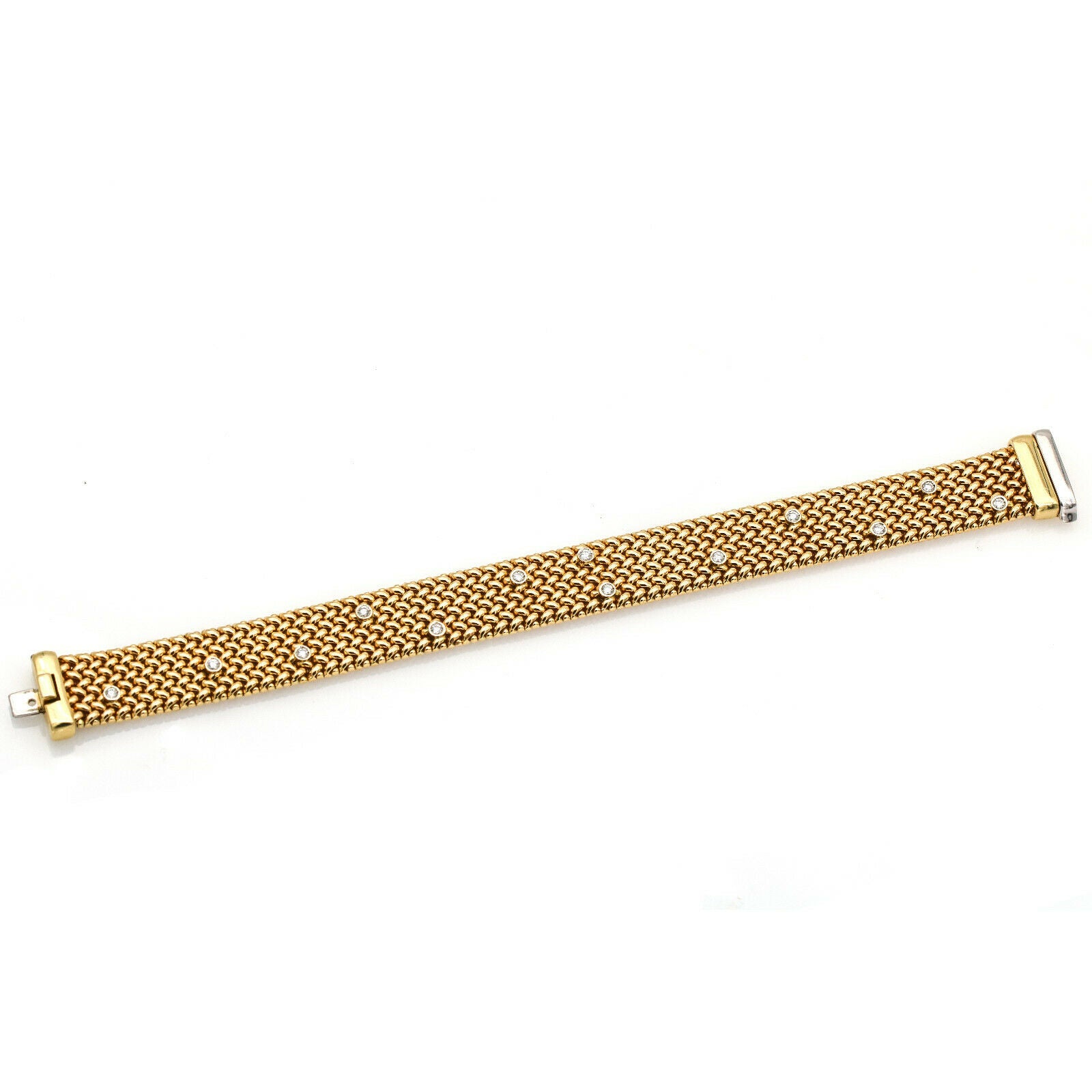 Women's Diamond Mesh Statement Bracelet in 14k Yellow Gold