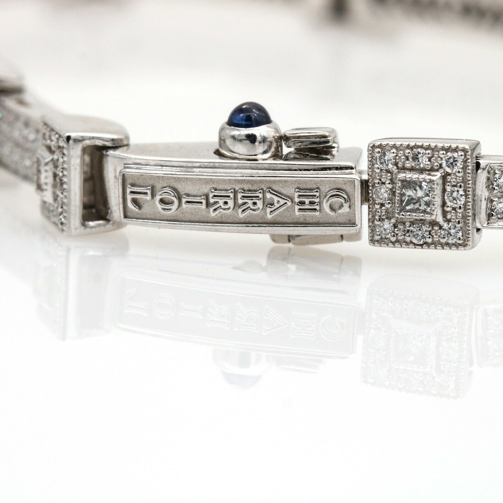 Philippe Charriol Diamond Flamme Blanche Link Bracelet 18k White Gold