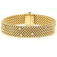 Women's Diamond Mesh Statement Bracelet in 14k Yellow Gold