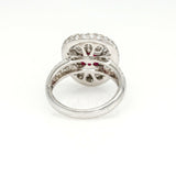 4.35 ct Ruby and Diamond Ring in 18k White Gold