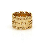 Gucci Women's Icon Blooms Wide Band Ring in 18k Yellow Gold