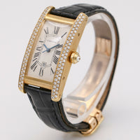 Cartier Tank Americaine 18k Yellow Gold Diamond Automatic Watch with Box
