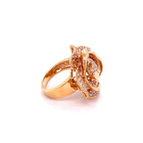 Women's Pave Diamond Rose Ring in 18k Pink Gold