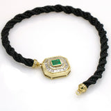 Colombian Emerald and Diamond Black Silk Cord Choker Necklace (15.00 ct tw )