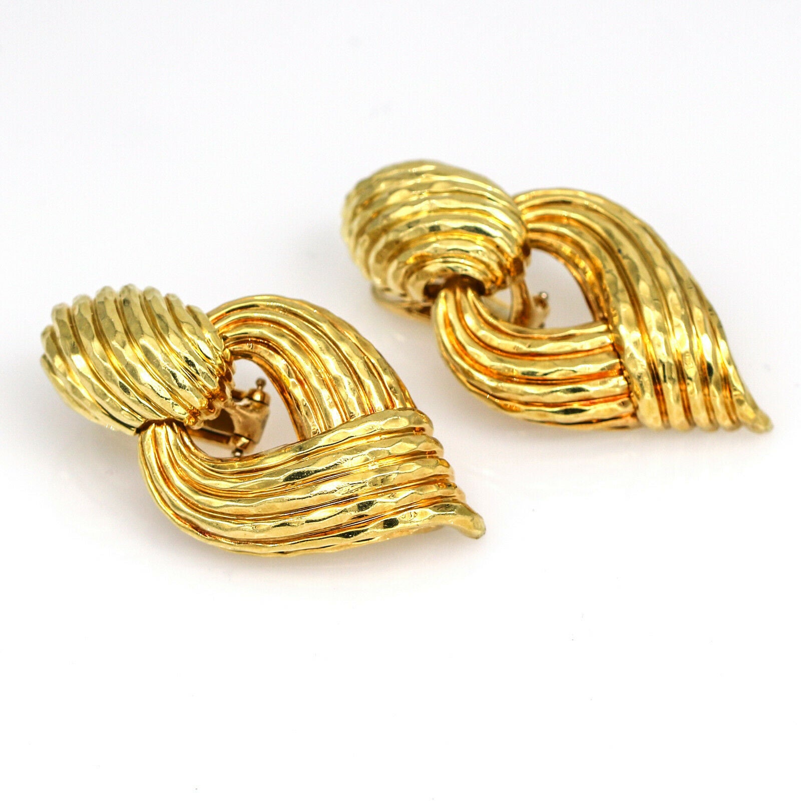 Henry Dunay Clip-on Dangle Earrings in 18k Yellow Gold