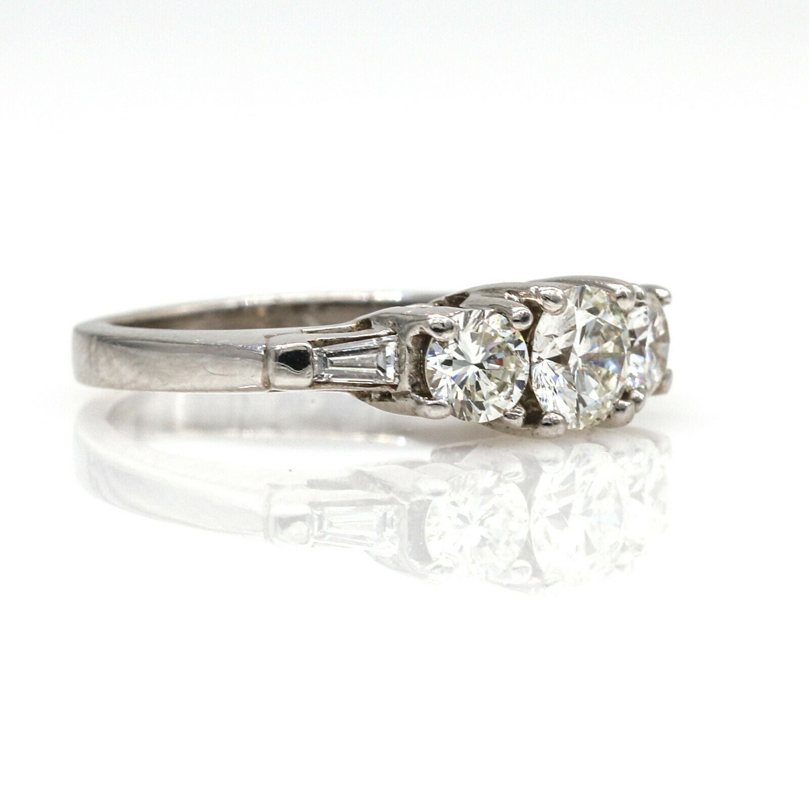 1.45 cttw Diamond Three-Stone Engagement Ring in Platinum
