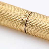 CHAUMET Textured 18k Yellow Gold Fountain Pen with Diamonds 1.20 cttw