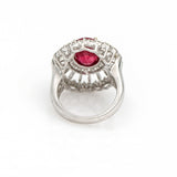 5.45 ct Ruby and Diamond Statement Ring in 18k White Gold