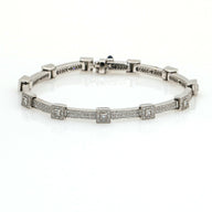 Philippe Charriol Diamond Flamme Blanche Link Bracelet 18k White Gold