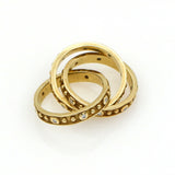 Designer Signed 1 carat Diamond Rolling Rings 3-band 14k Yellow Gold