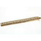 Women's S Woven Link Diamond Statement Bracelet in 14k Yellow Gold