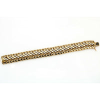 Women's S Woven Link Diamond Statement Bracelet in 14k Yellow Gold