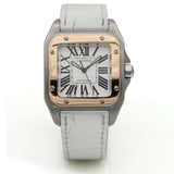 Cartier Santos 100 Automatic Stainless Steel Watch with 18k Gold Bezel 2878