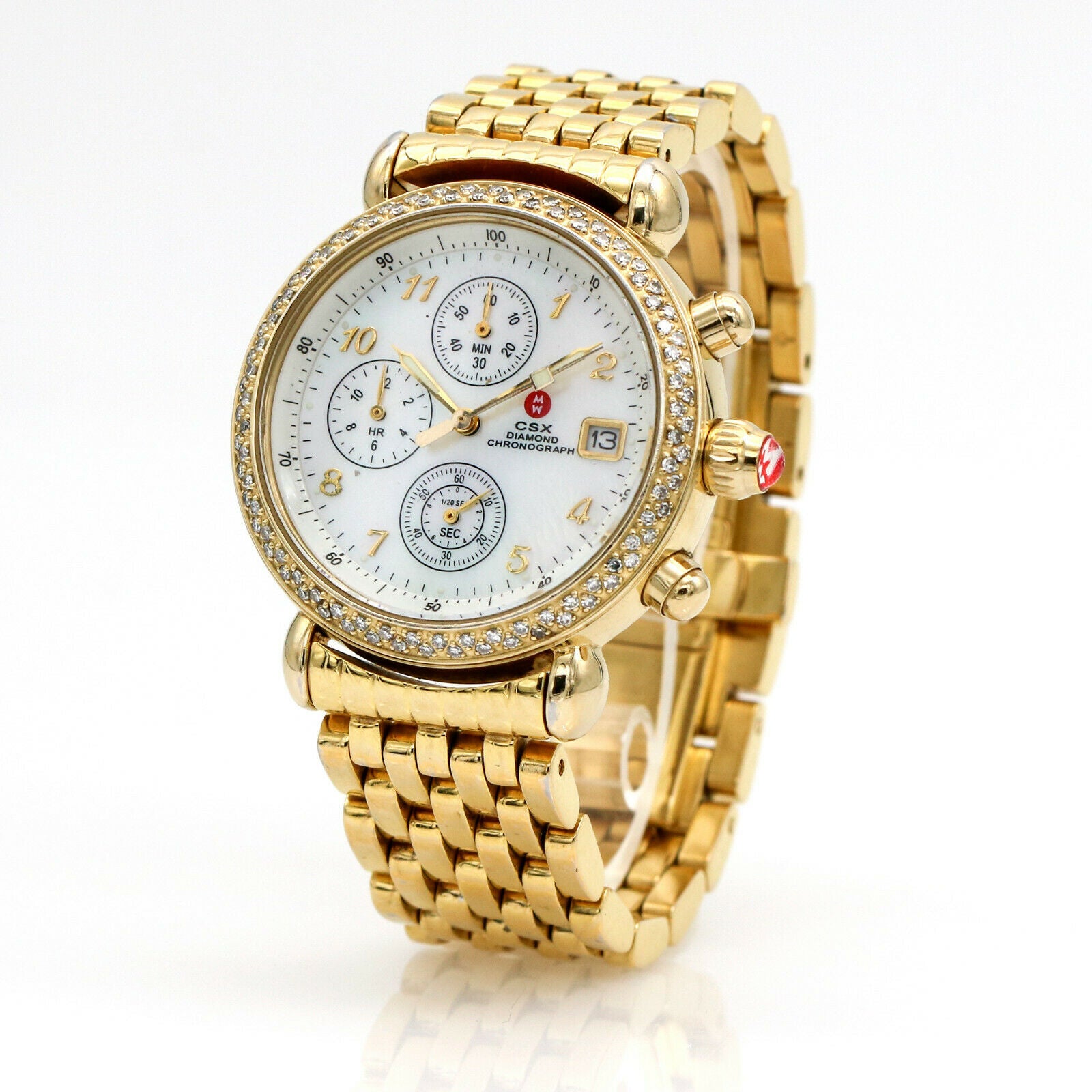 Michele csx best sale diamond chronograph watch