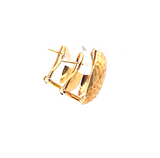 Women's Diamond Hammered Square Earrings in 18k Yellow Gold