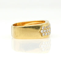 Hammerman Brothers Pave Diamond Cushion Cuff Band Ring in 18k Yellow Gold
