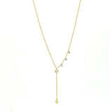 Meira T Diamond Drop Dangle Lariat Style Necklace in 14k Yellow Gold