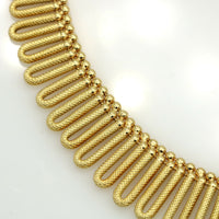 Women's Graduated Fancy Link 18k Yellow Gold Choker Necklace
