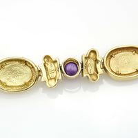Lady Godiva Woman on a Horse Gemstone Statement Bracelet in 18k Yellow Gold