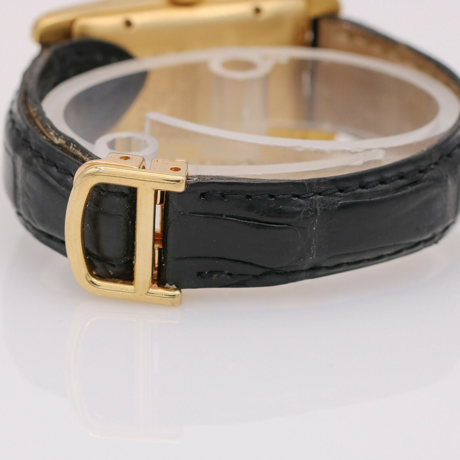 Cartier Tank Americaine 18k Yellow Gold Diamond Automatic Watch with Box