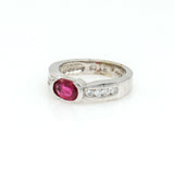 1.31 ct Ruby Diamond Engagement Ring in 14k White Gold