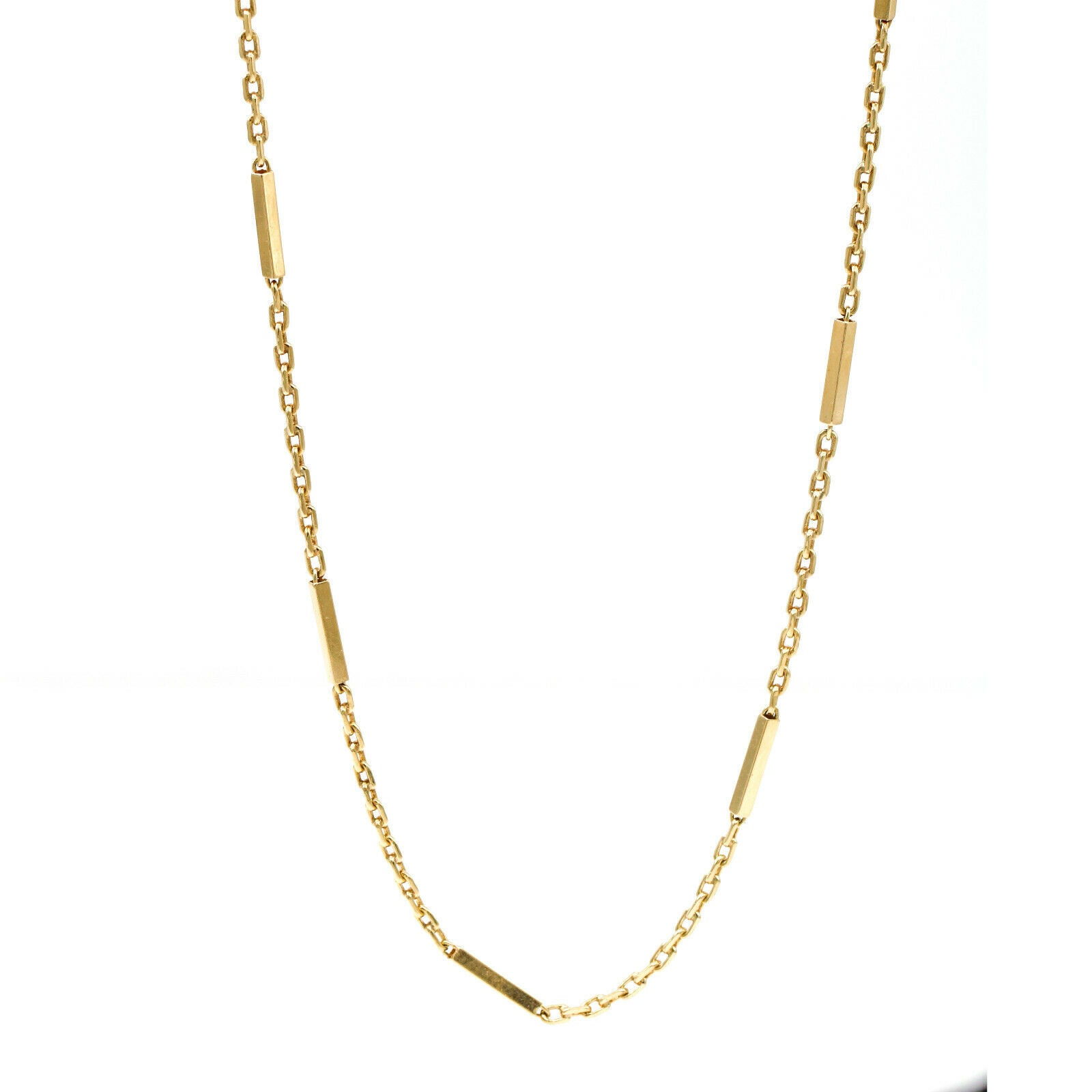 2mm Bar Link Chain in 14k Yellow Gold 18"