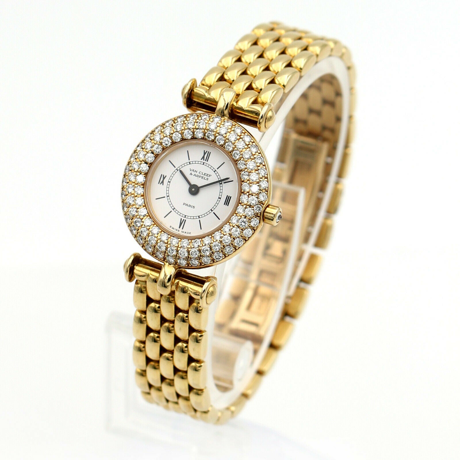 Women's Van Cleef & Arpels Diamant Watch 18k Yellow Gold 18641