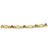 Lady Godiva Woman on a Horse Gemstone Statement Bracelet in 18k Yellow Gold