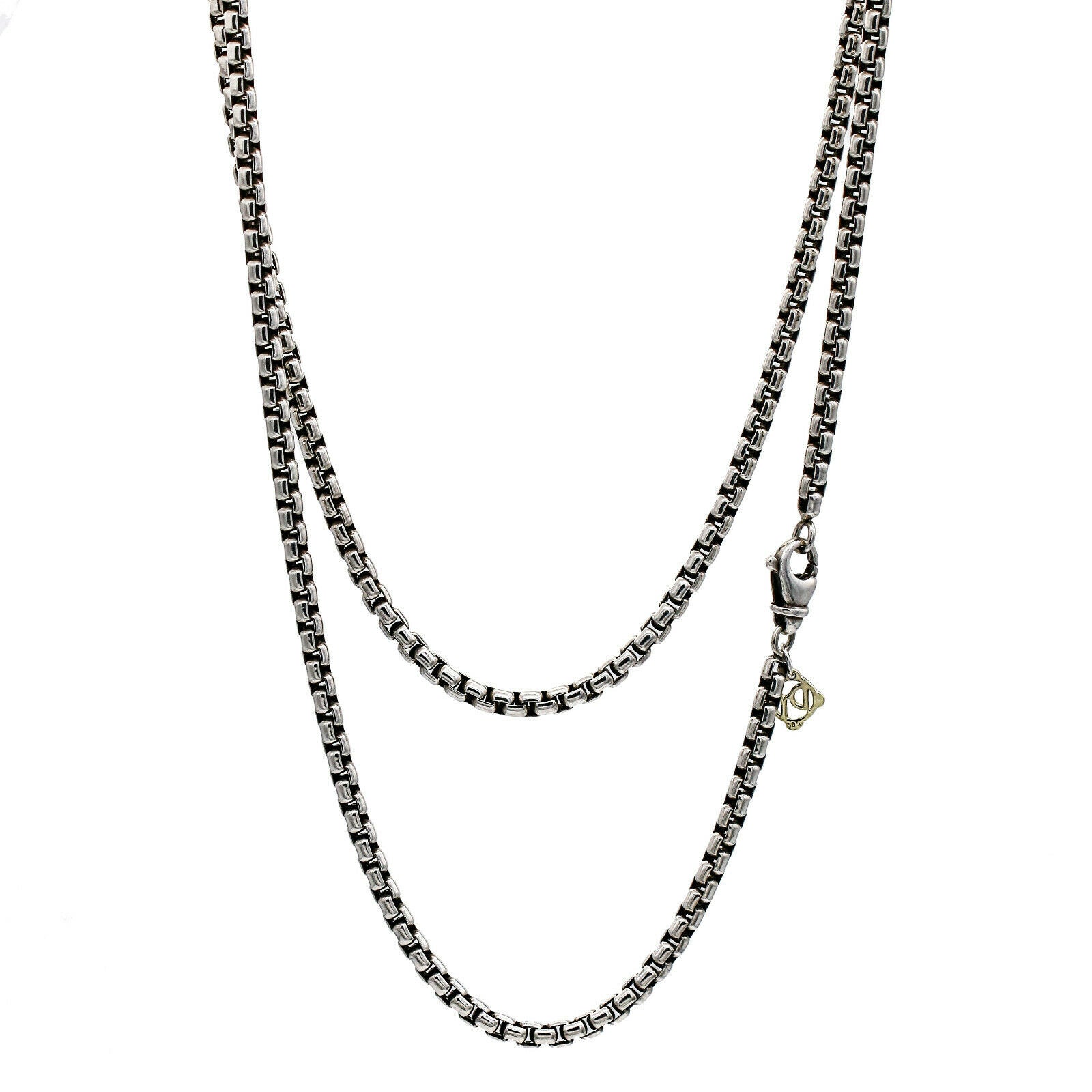 David Yurman Medium Box Chain Necklace with an Accent of 14K Gold, 3.6mm