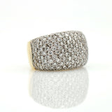 Women's 5ct Pave Diamond Wide Band Statement Ring in 18k Yellow Gold